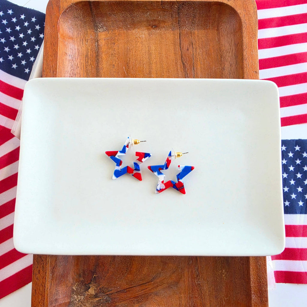 Red, White & Blue Mini Star Hoops