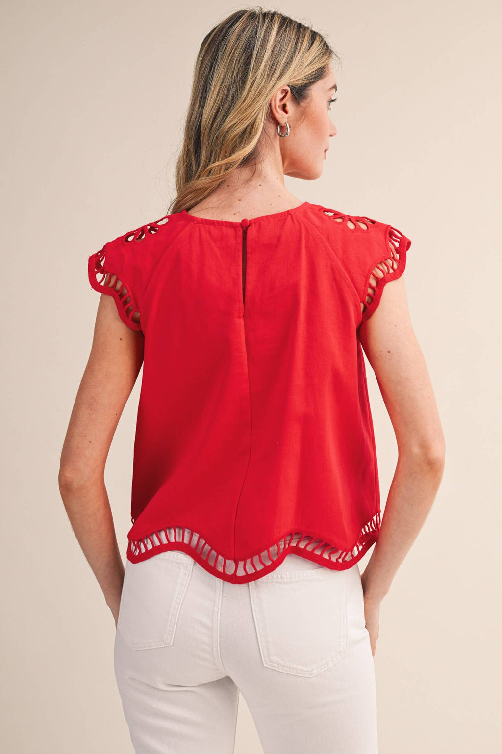 Tomato Red Cut Out Top