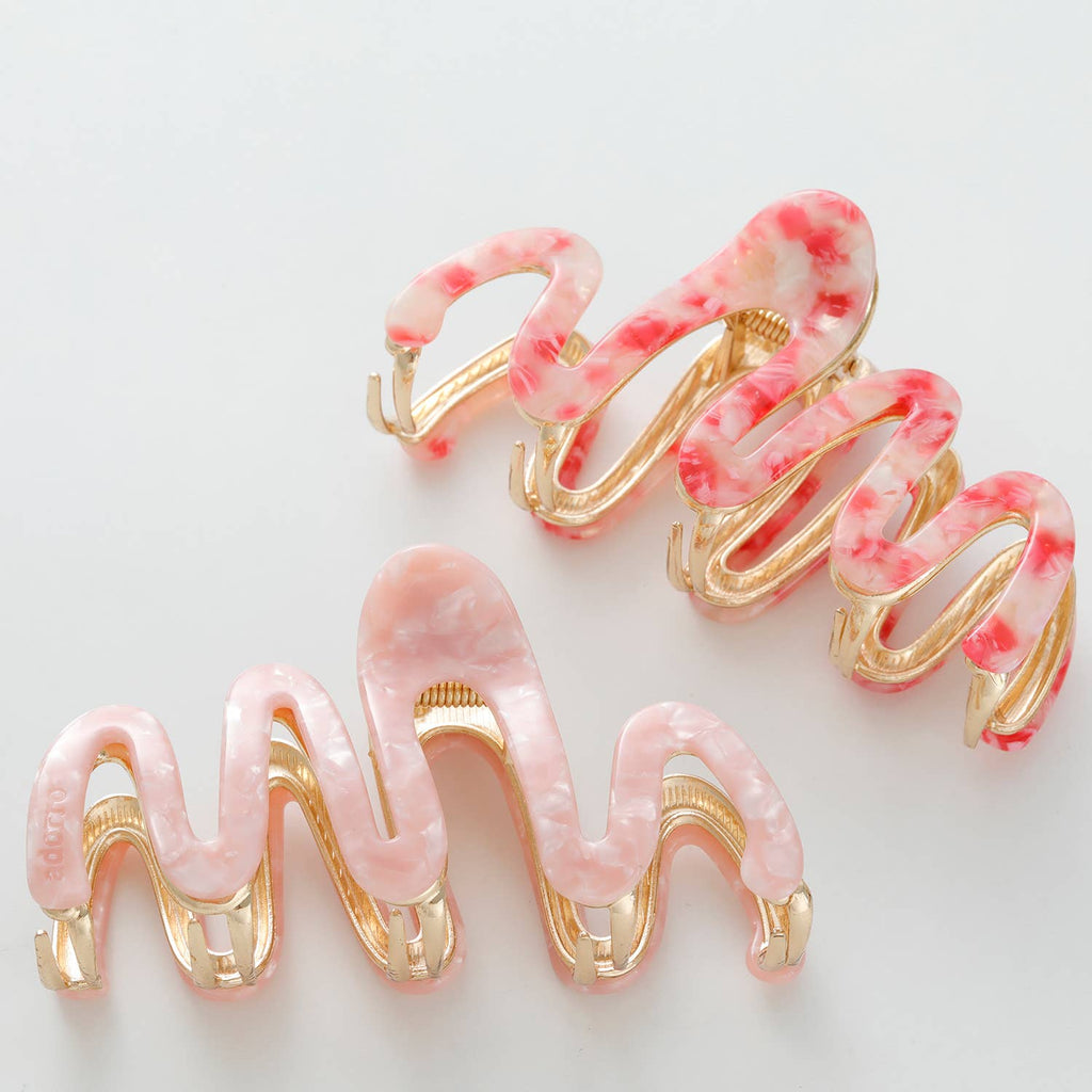 Willow Rosé Squiggle Metal Claw Clip