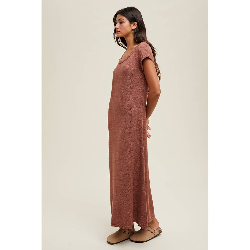Rust Midi Sweater Dress