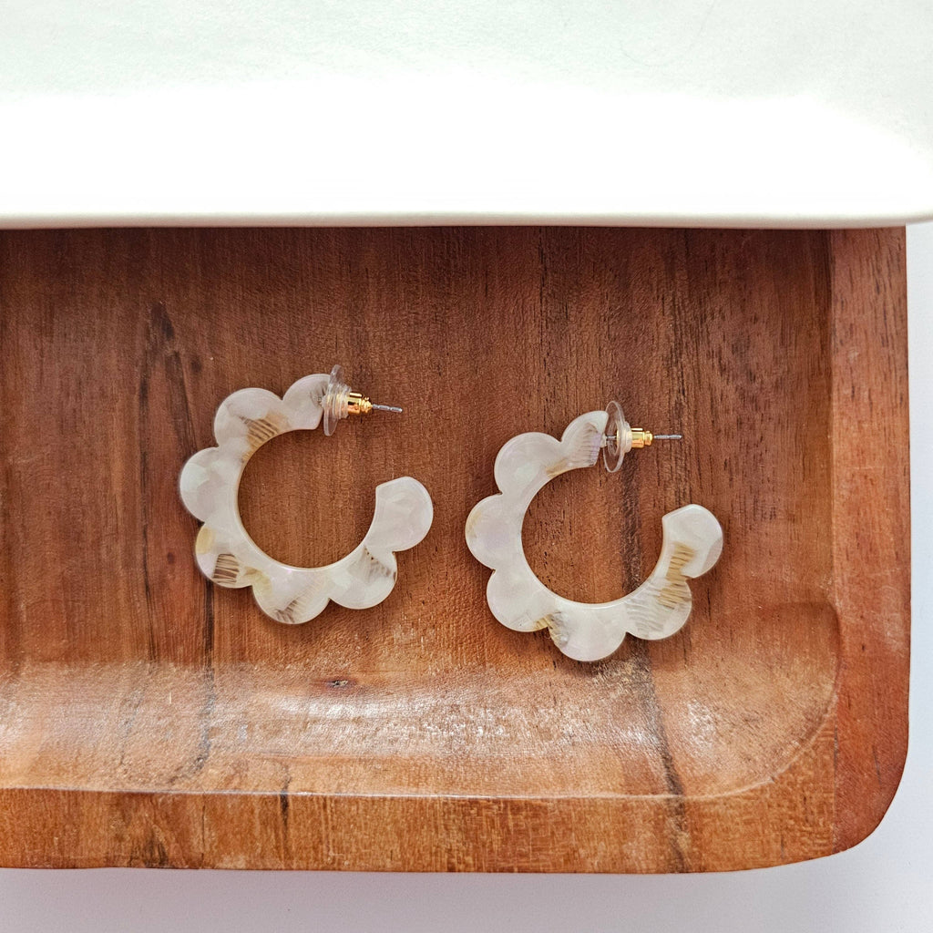 Cream Flora Hoops