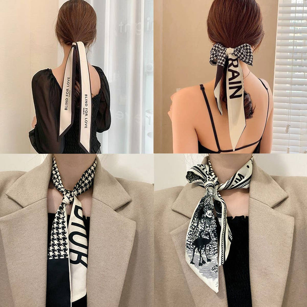 Coffee Letter Floral Twilly Scarf