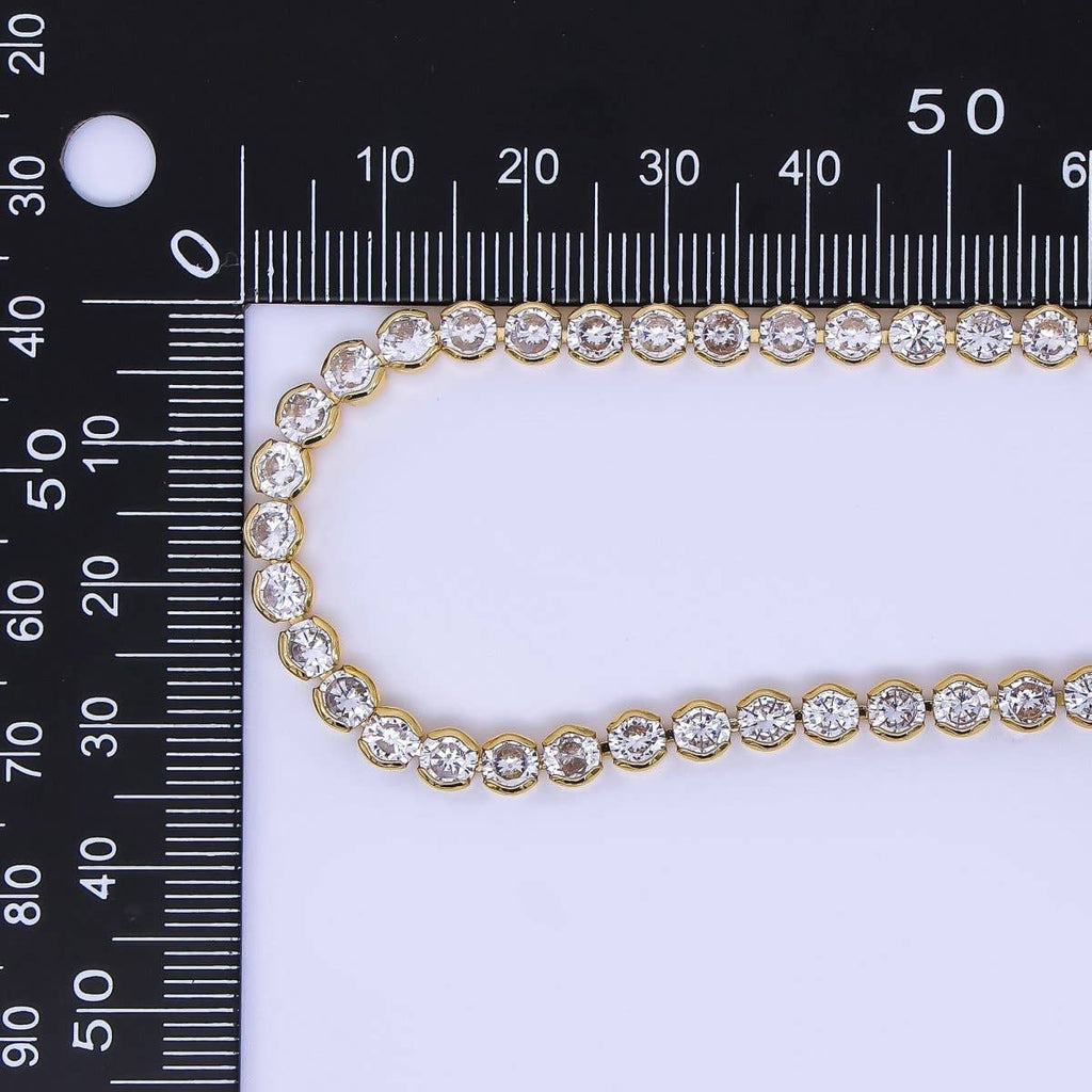 Clear CZ Bezel Tennis Necklace