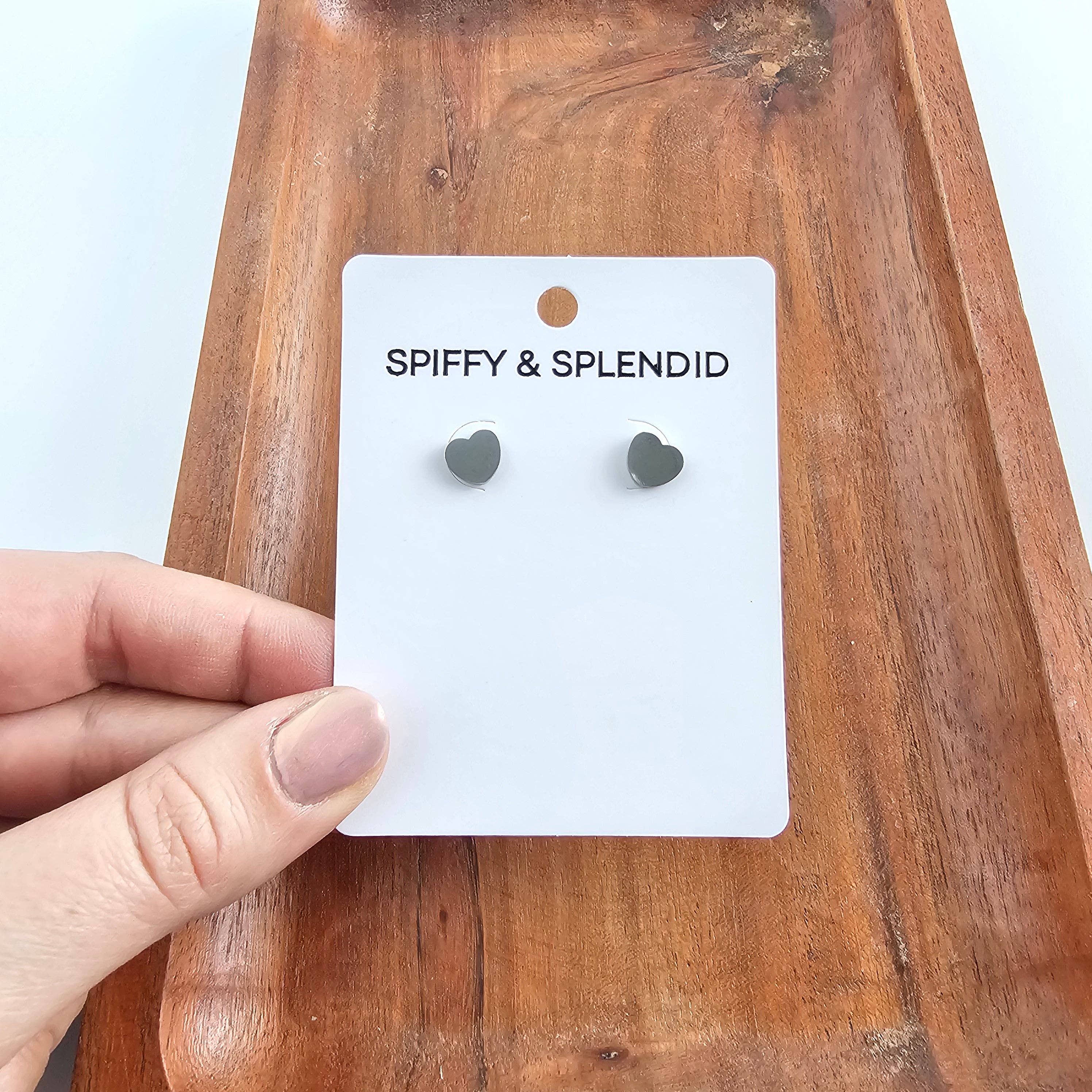 Silver Luxe Heart Studs