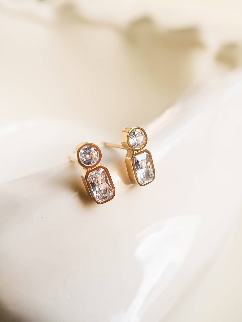 Yellow Gold Zaid 18K Gold Non-Tarnish Mini CZ Stud
