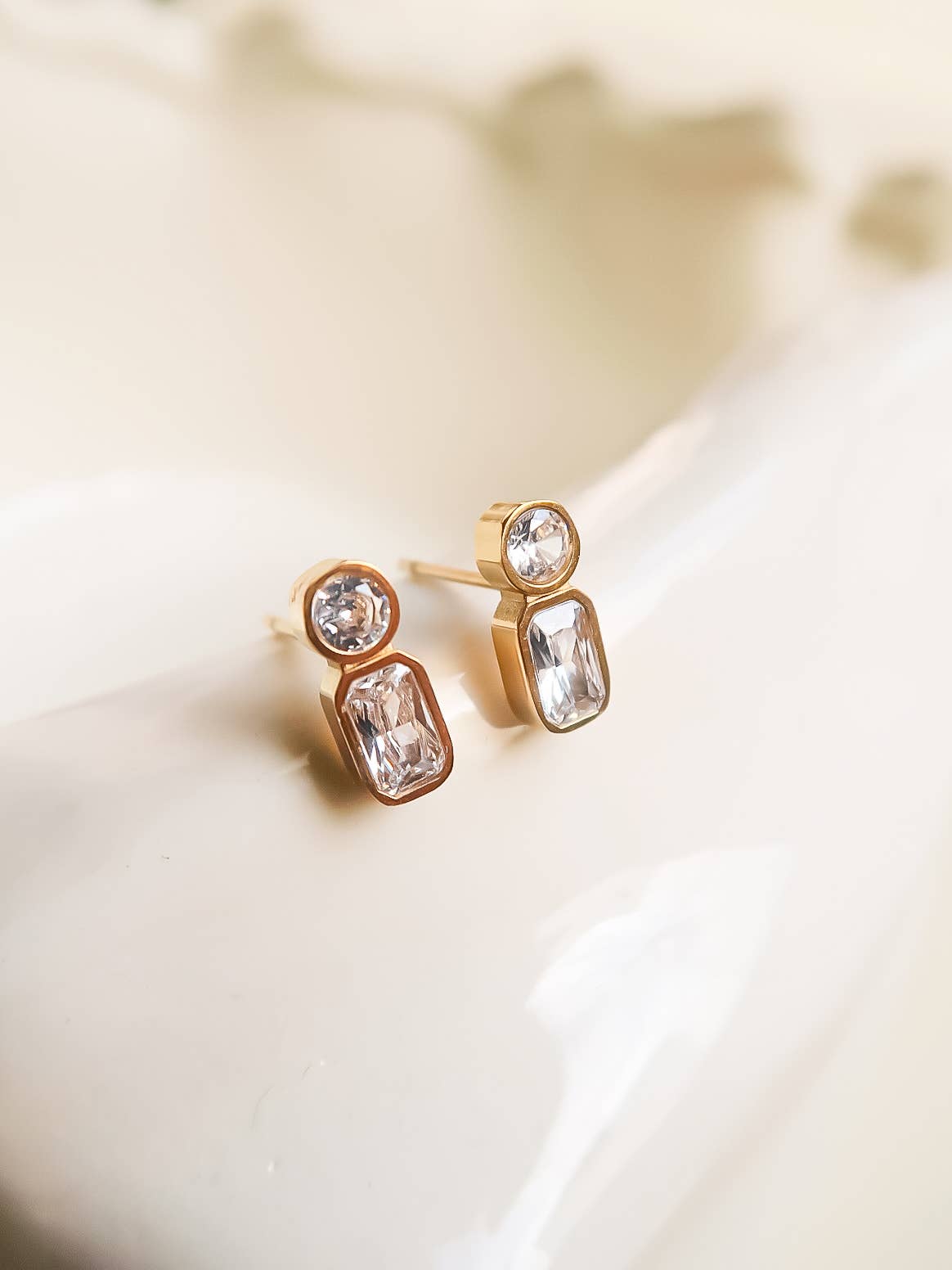 Yellow Gold Zaid 18K Gold Non-Tarnish Mini CZ Stud