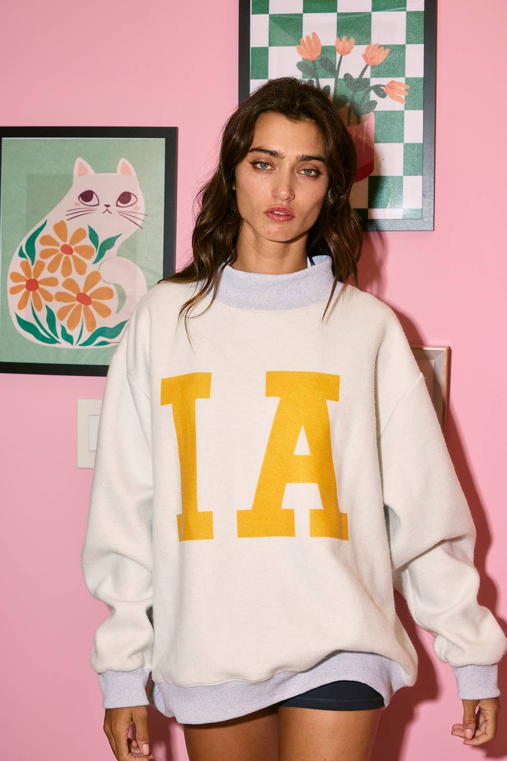 'IOWA & IA' Reversible Mock Neck Sweatshirt