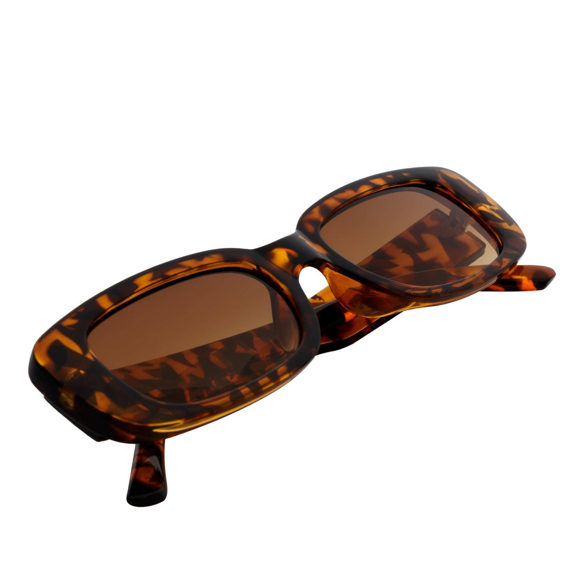 Tortoise Amber Fade Small Rectangle Sunglasses