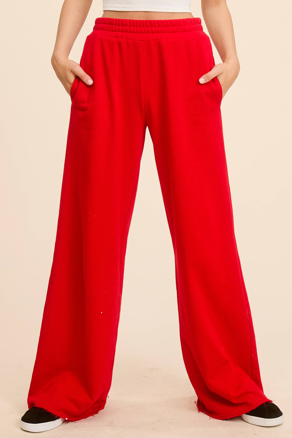 Red Wide Leg Sweatpants