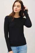 Black Long Sleeve Knit Top