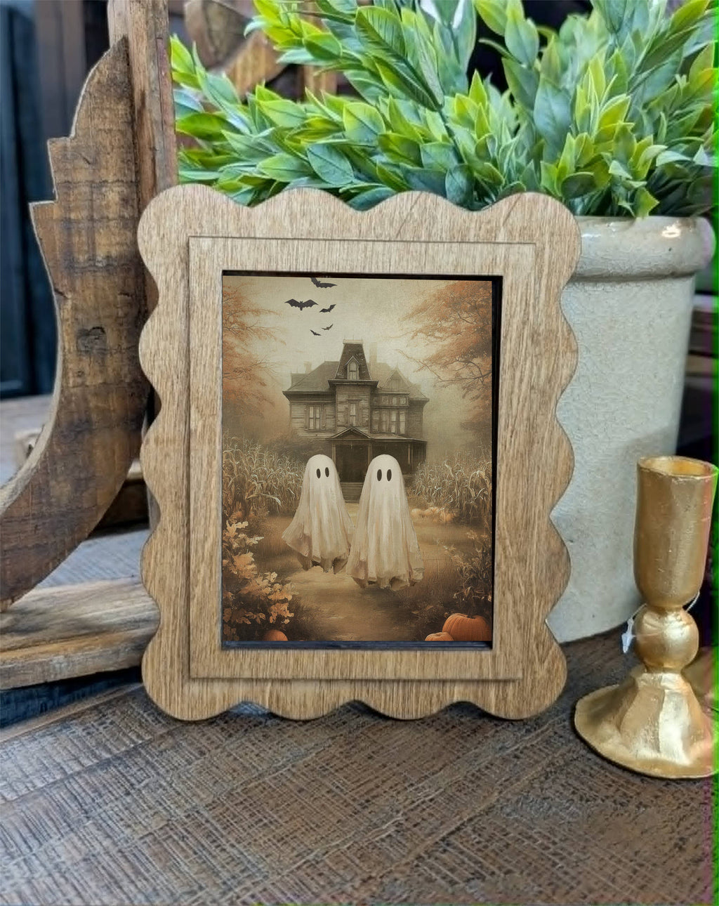 Scallop Mansion Ghosts Framed Canvas Art