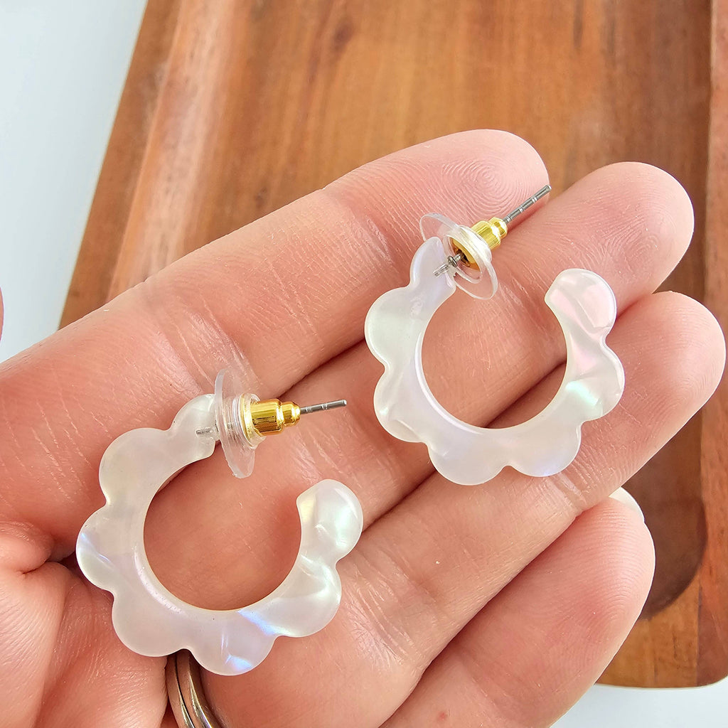 Opalite Flora Mini Hoops