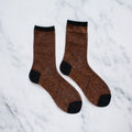 Rust & Black Women's Two Tone Glitters Socks