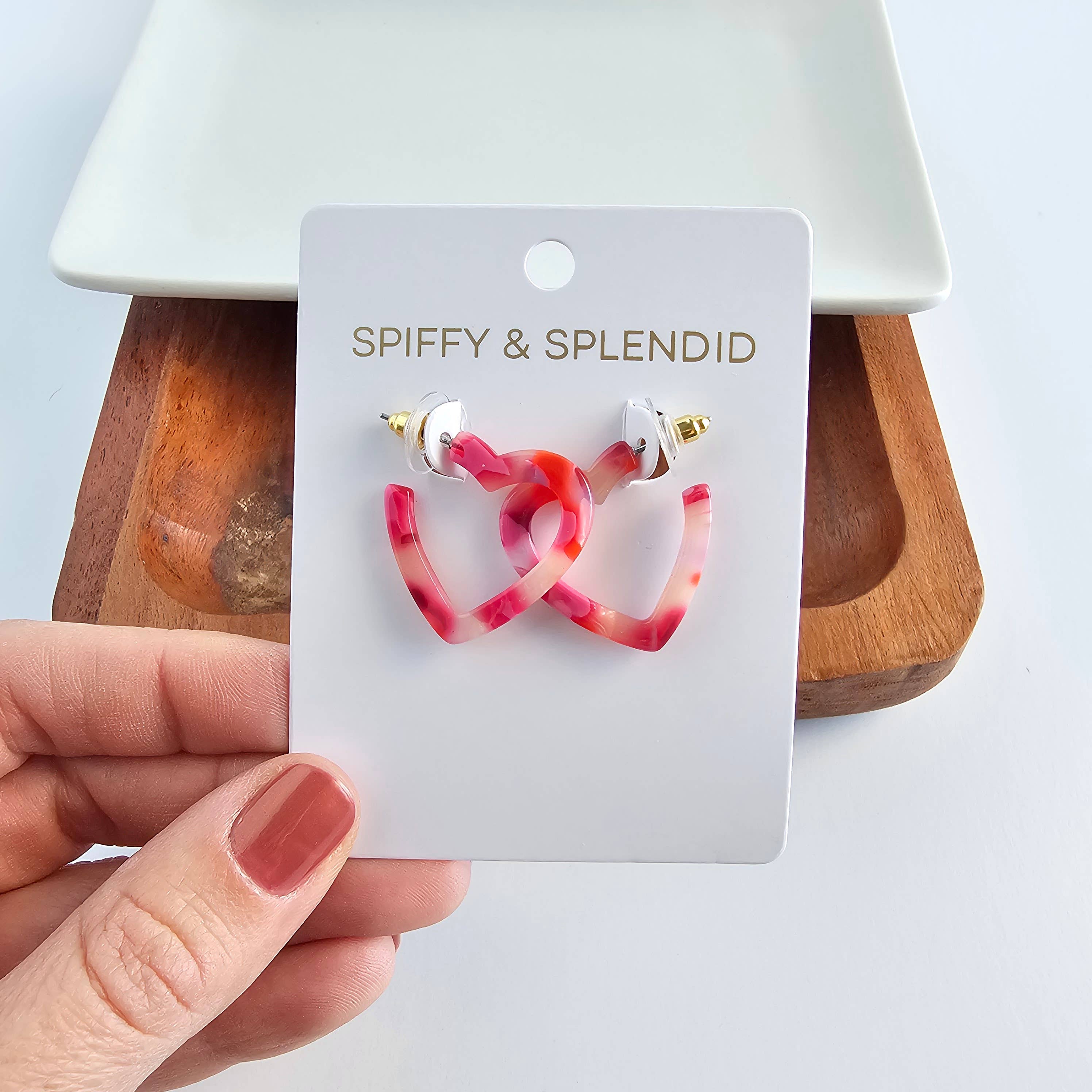 Tickled Pink Mini Heart Hoops