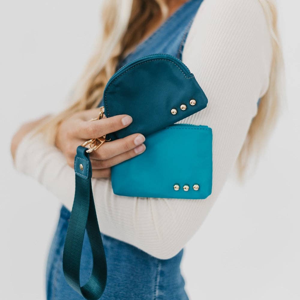 Pink Dual Pouch Wristlet