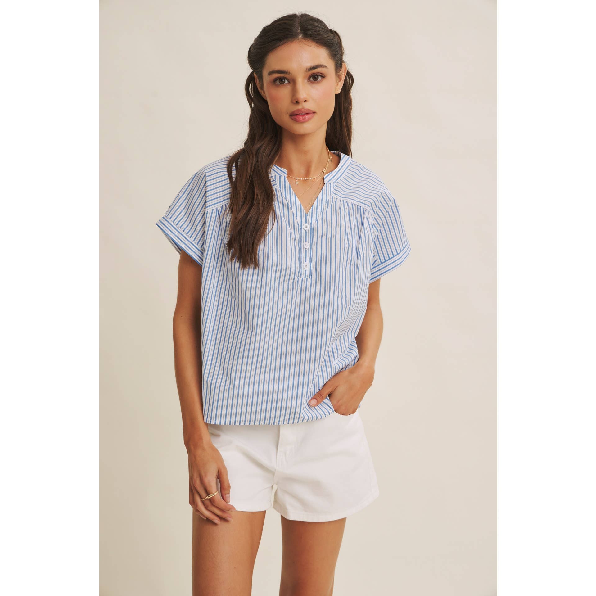 Cool Blue Harbor Morning Blouse
