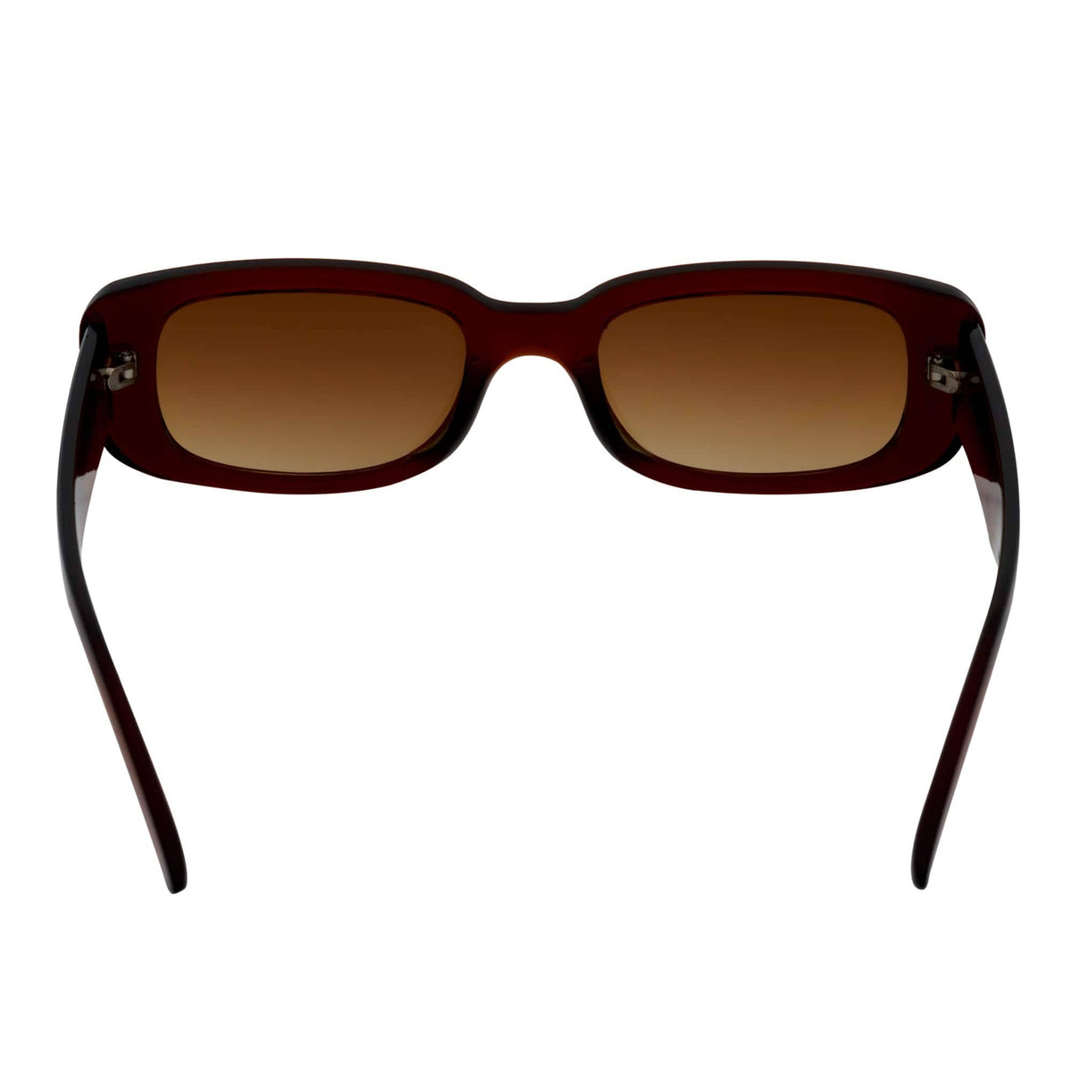 Clear Brown Amber Fade Small Rectangle Sunglasses