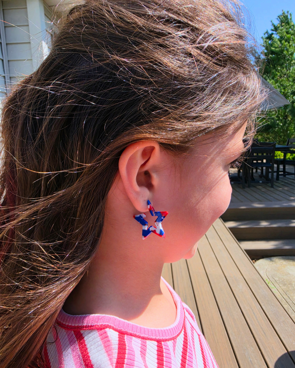 Red, White & Blue Mini Star Hoops