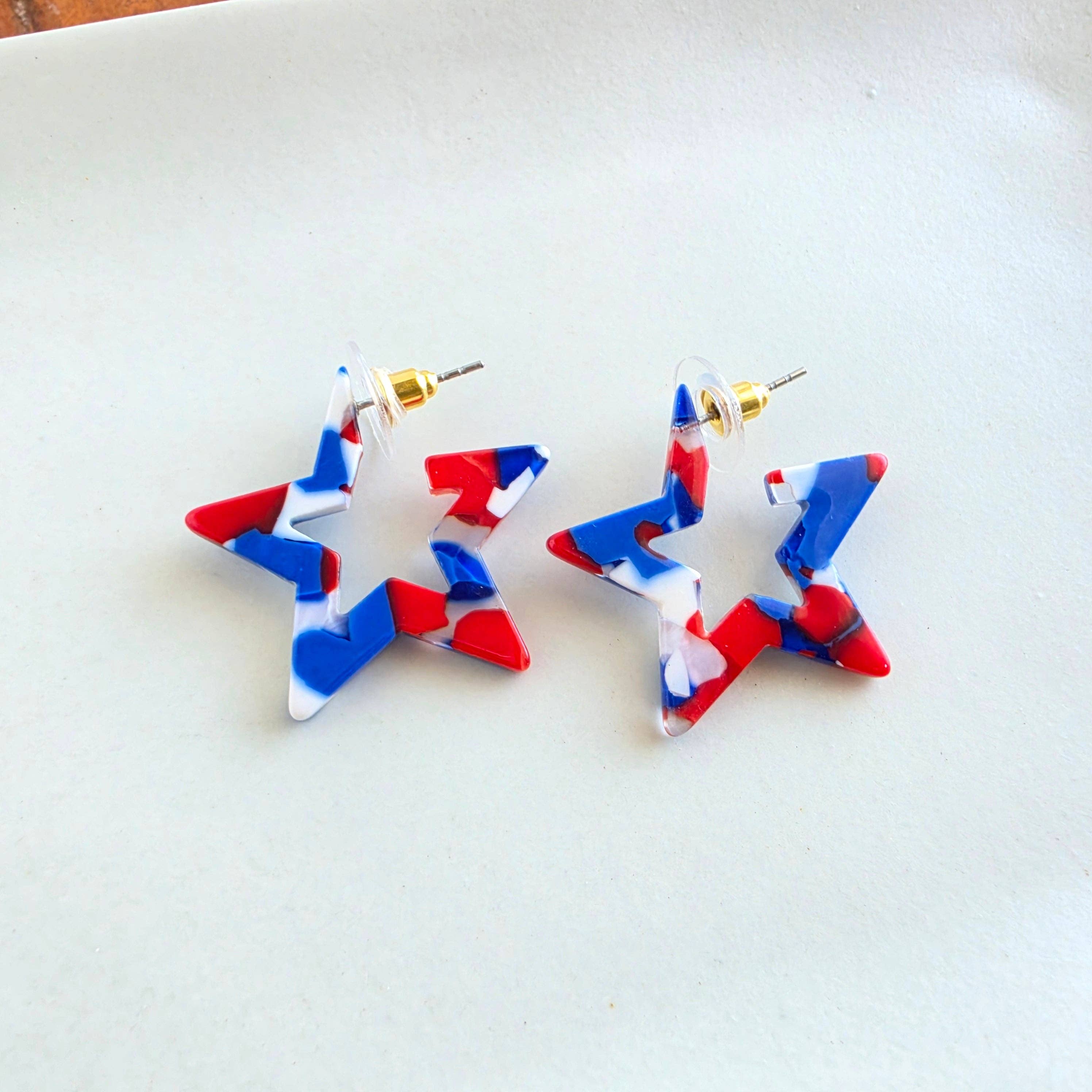 Red, White & Blue Mini Star Hoops