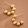 Gold Ball Stainless Steel Hoop Earrings