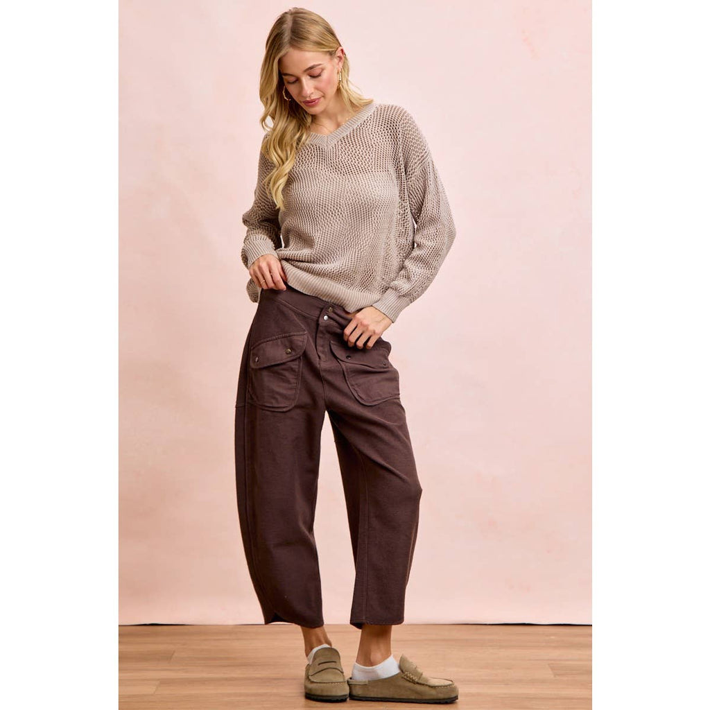 Vintage Mocha Washed Terry Pant