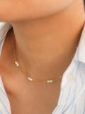 Yellow Gold & Peral 18K Non-Tarnish Petite Pearl Chokers