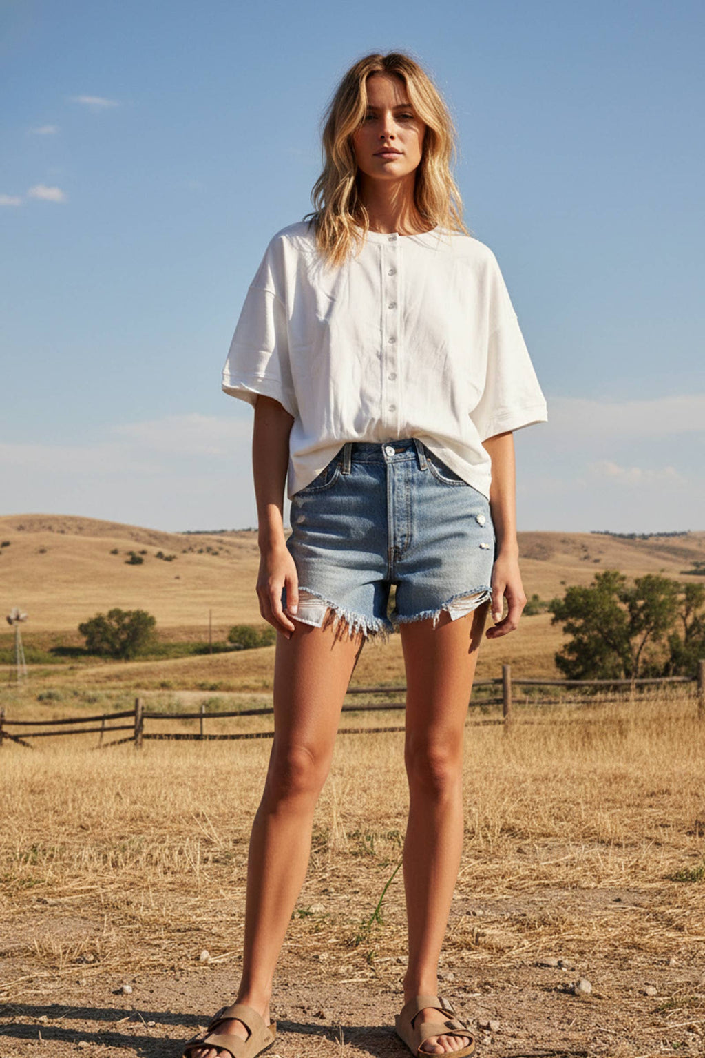 White Oversized Knit Top