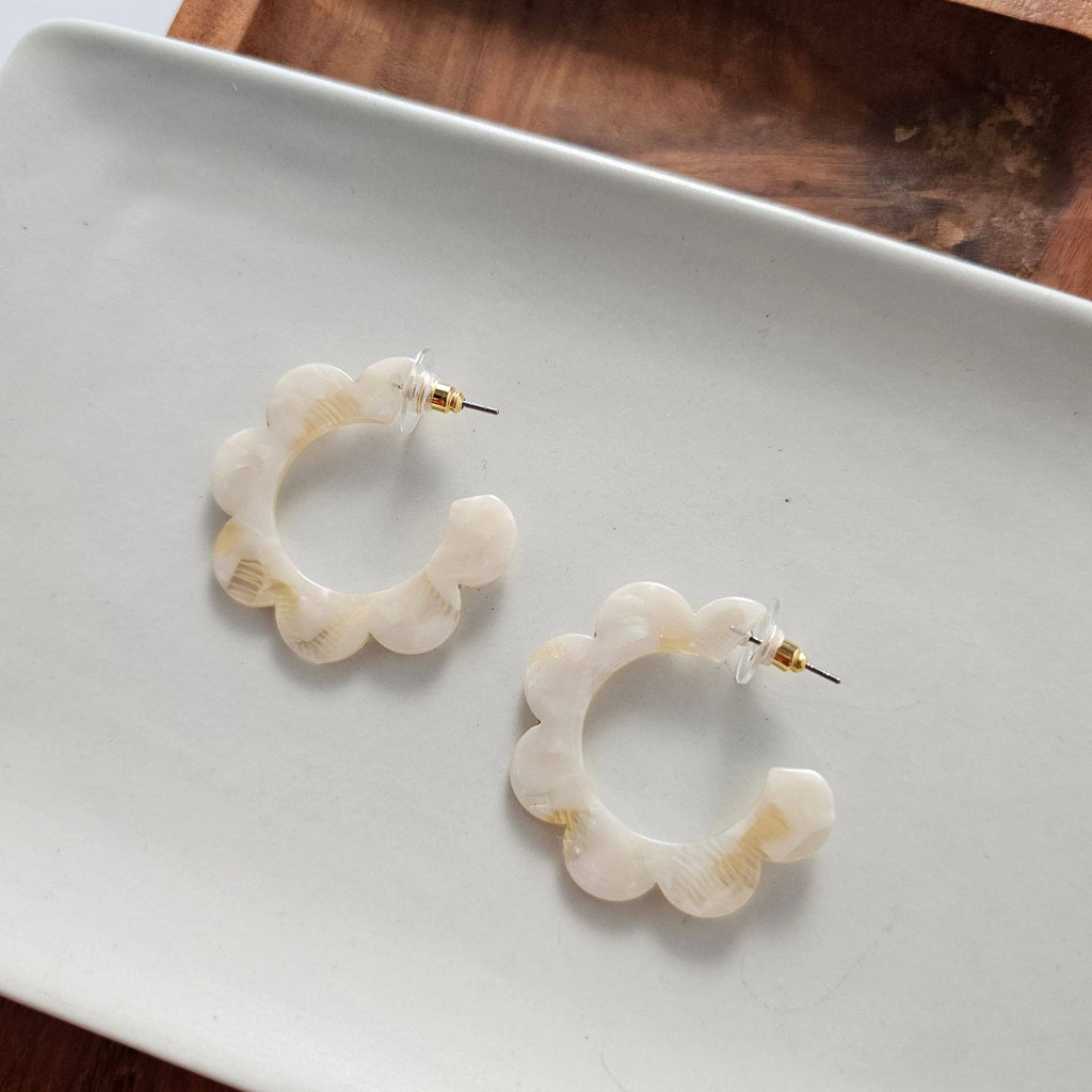 Cream Flora Hoops