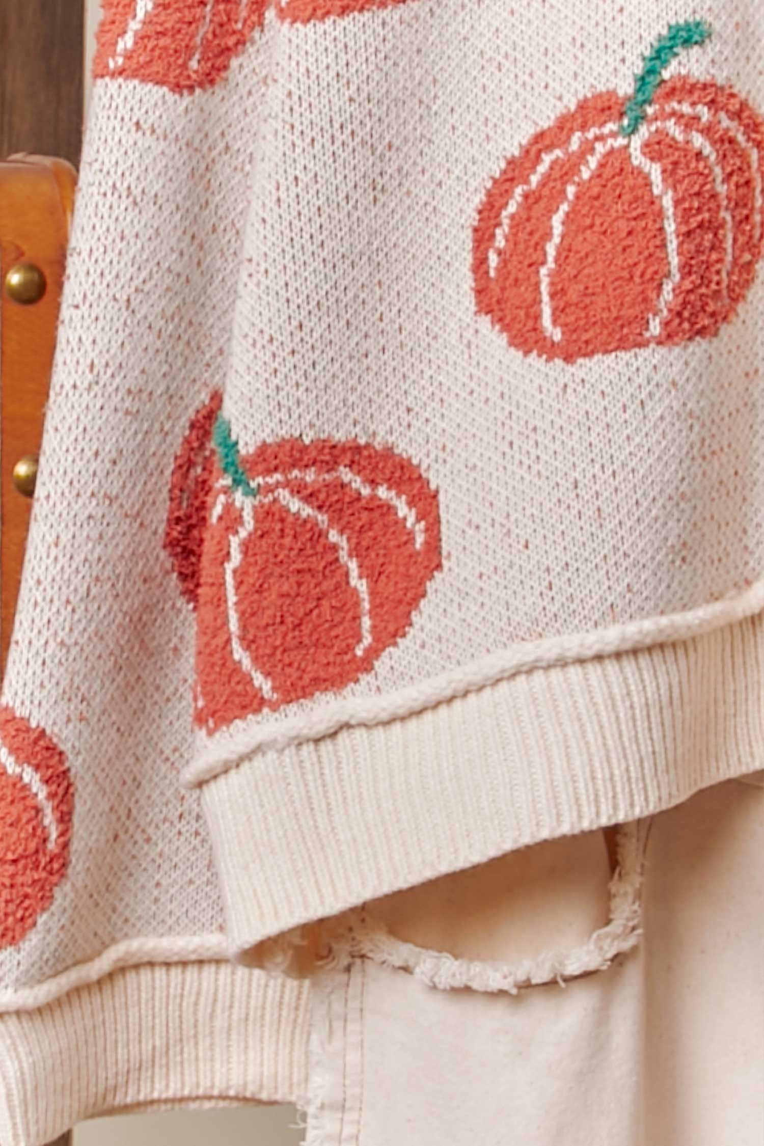 Ivory Pumpkin Knit Cardigan