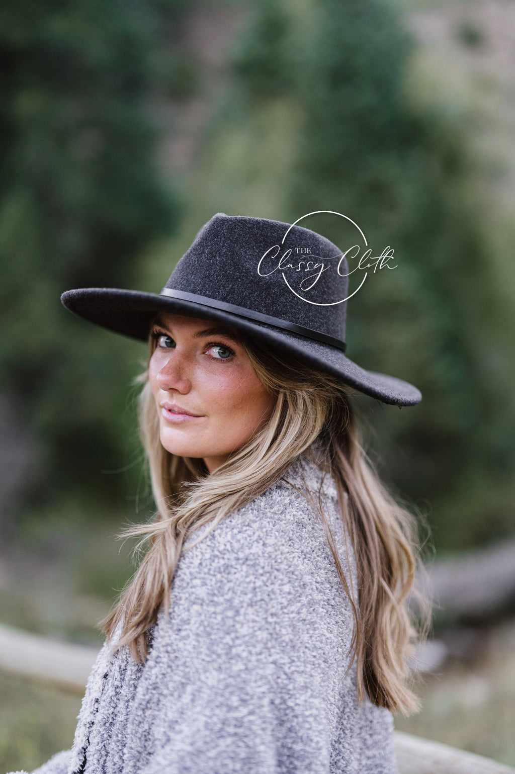 Black Wool Blend Wide Brim Western Hat