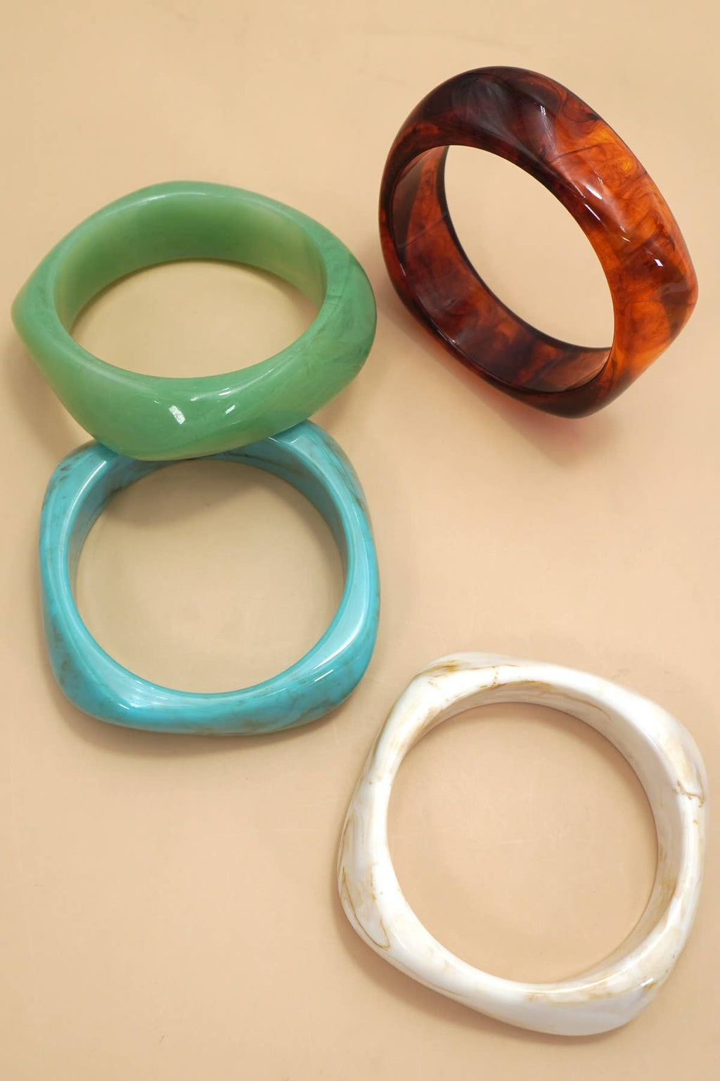 Jade Irregular Square Cuff Bangle