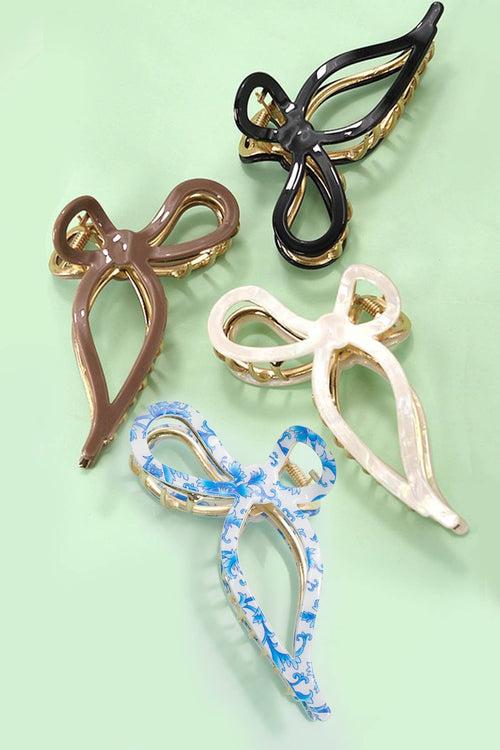 Black Jumbo Bow Hair Claw Clip