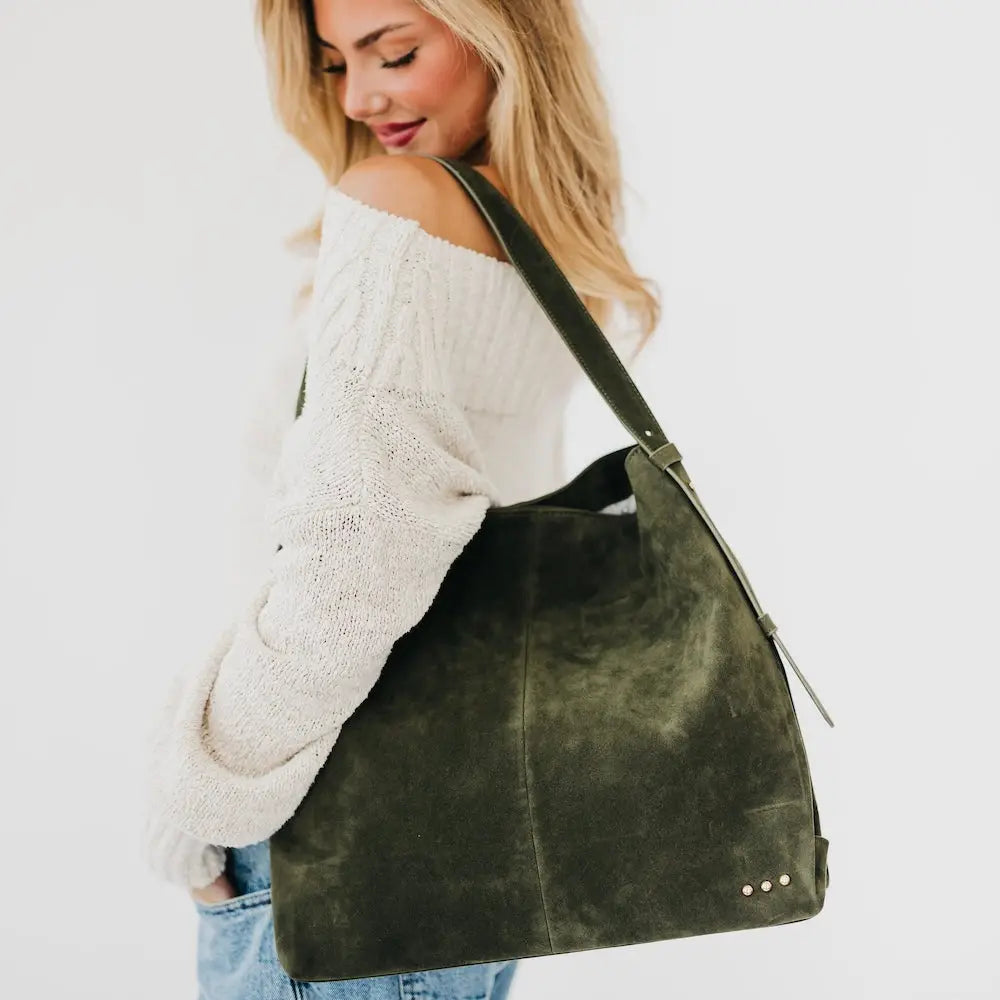 Olive Evie Suede Hobo Shoulder Bag