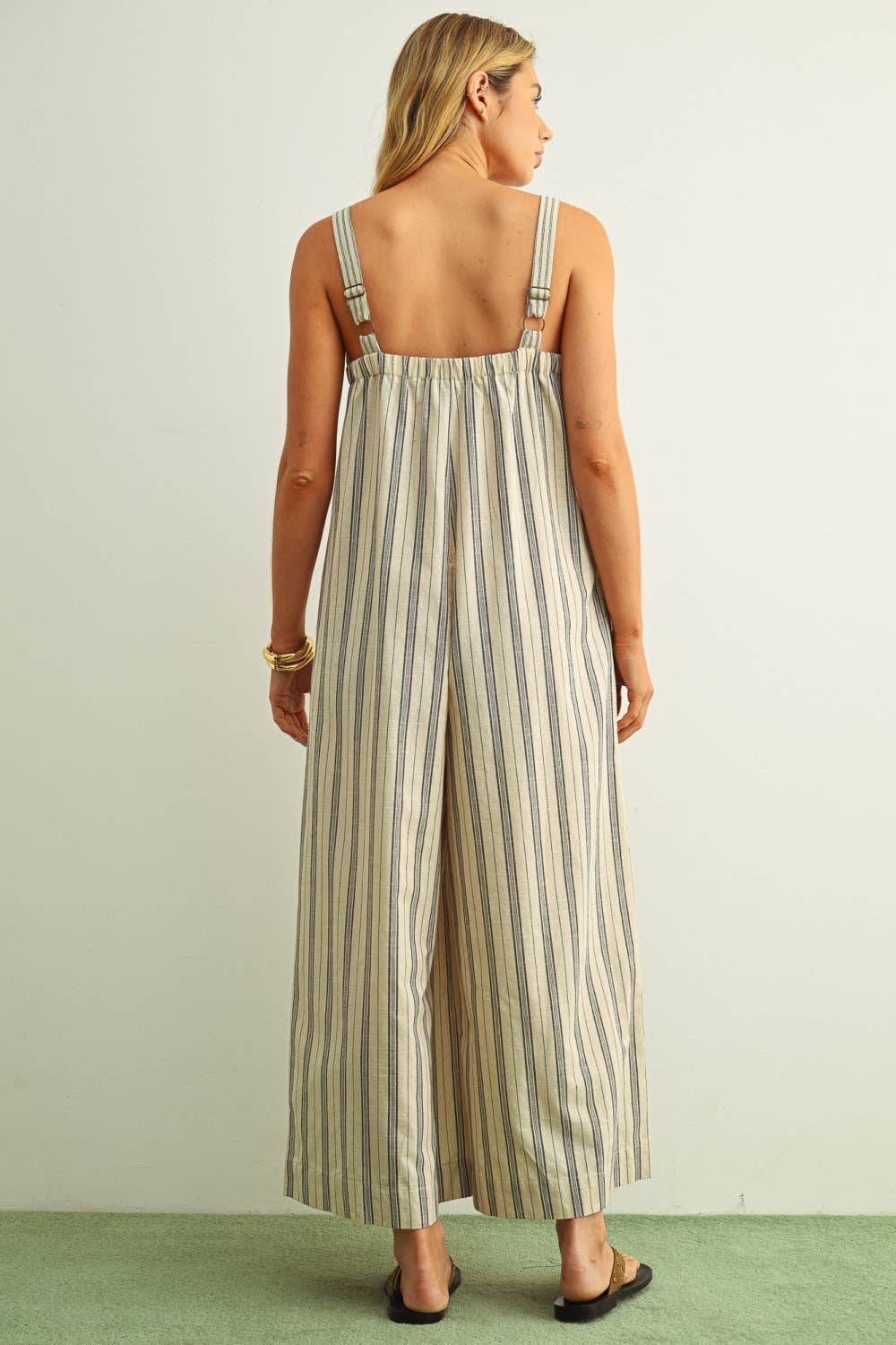 Oatmeal & Black Stripe Jumpsuit