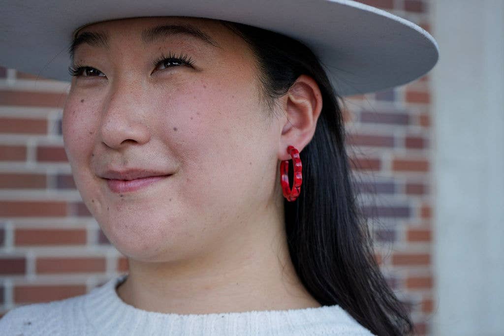 Crimson Red Scarlett Hoops