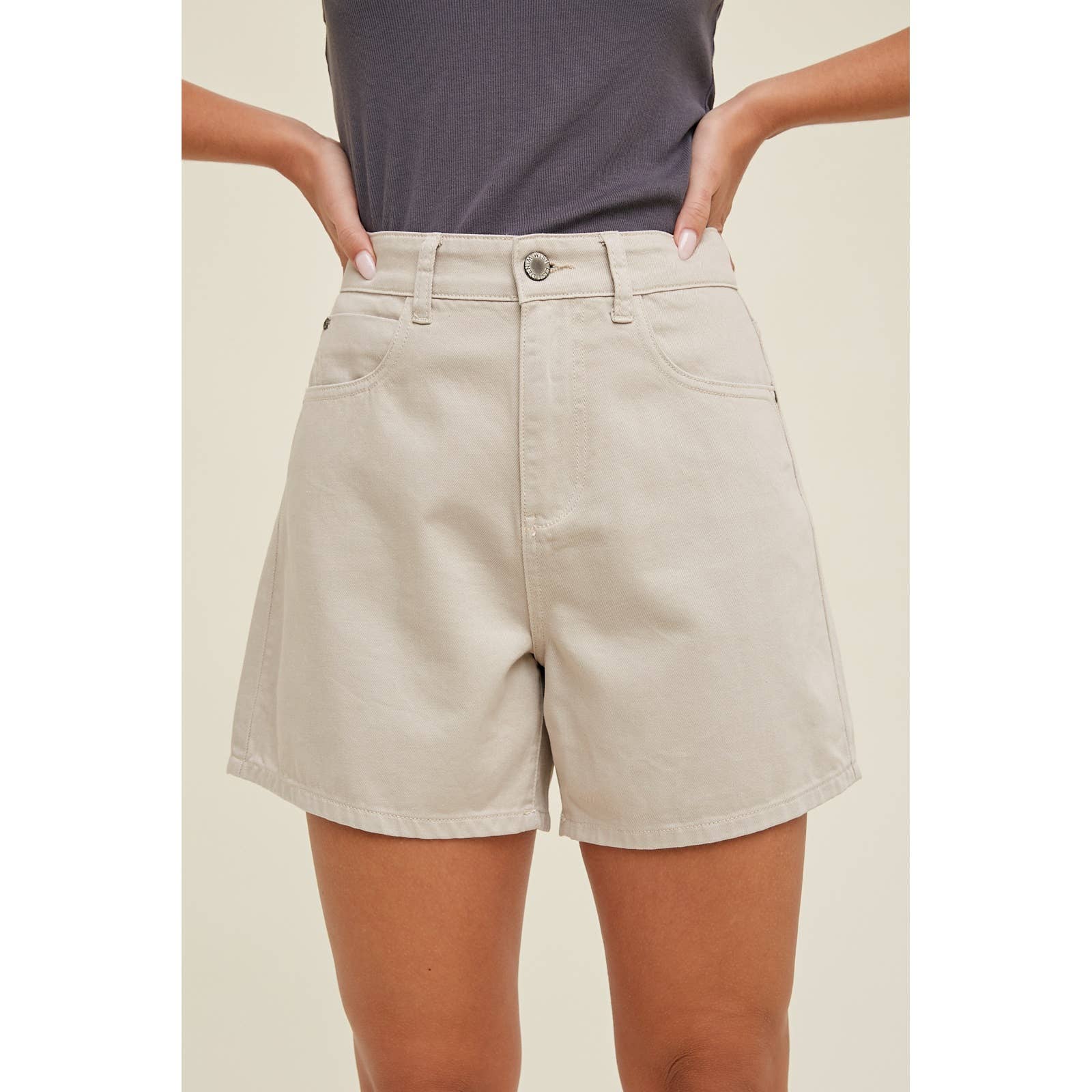 Stone Classic Denim Mom Shorts