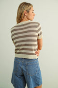 Mocha Stripe Knitted Top