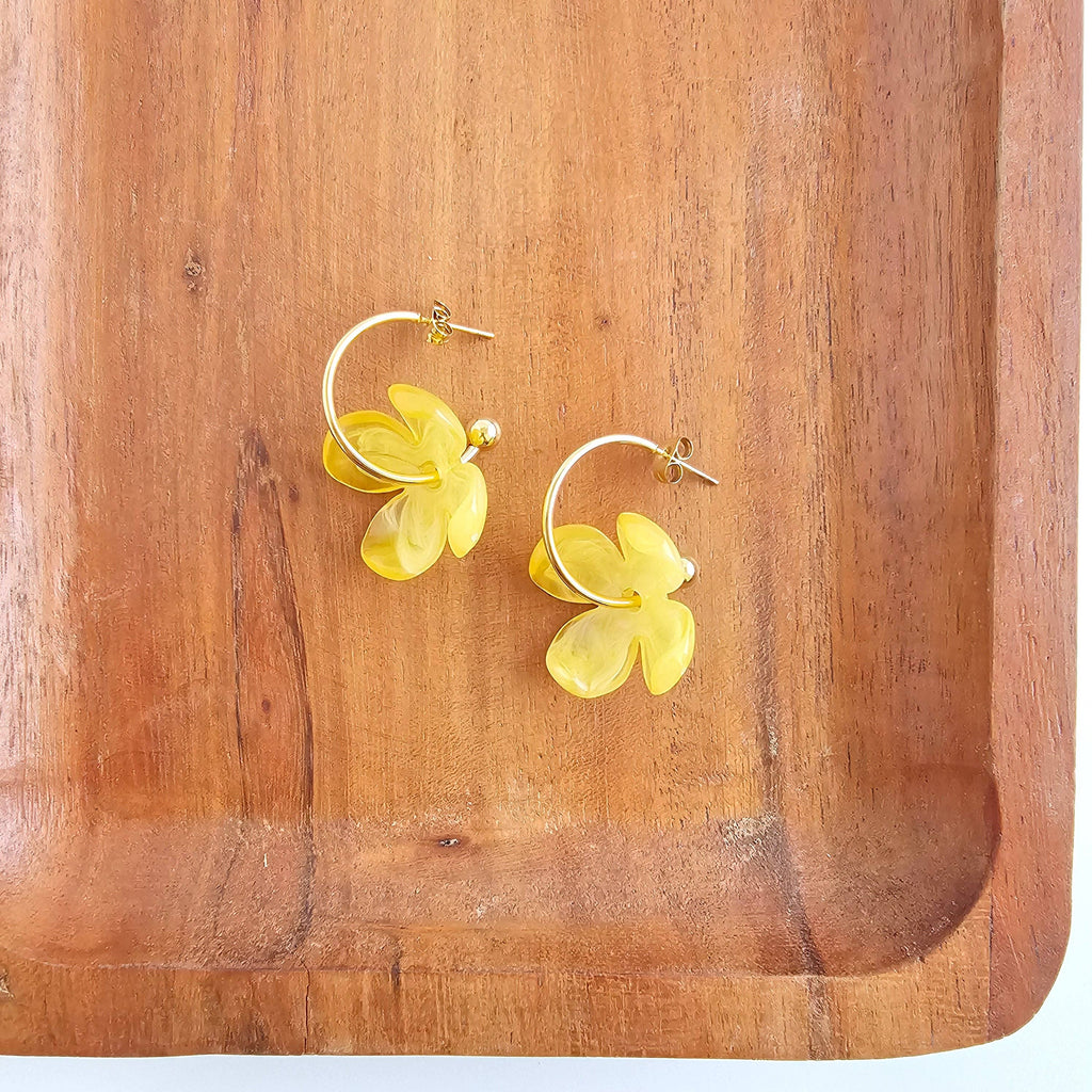 Lemon Yellow Primrose Hoops