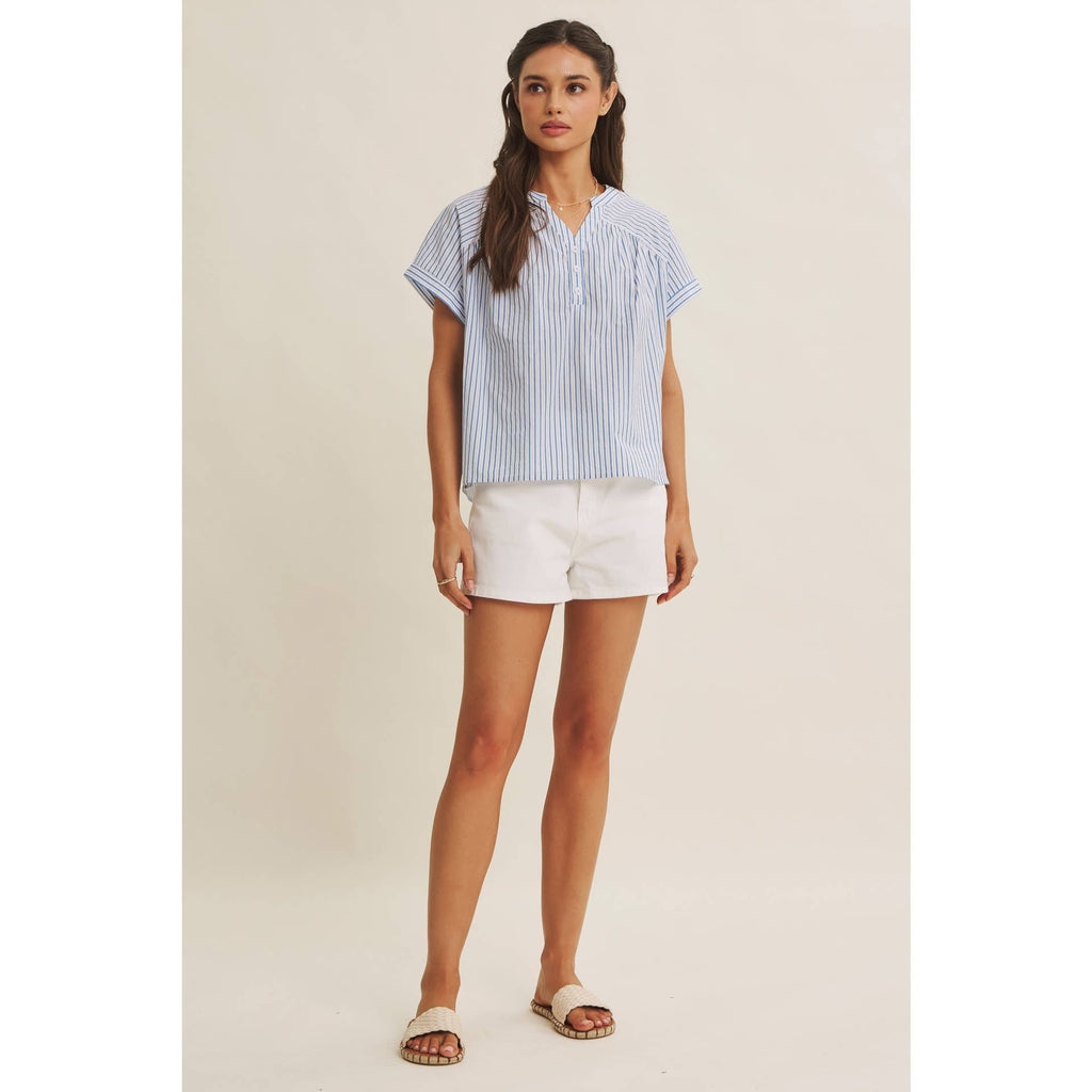 Cool Blue Harbor Morning Blouse