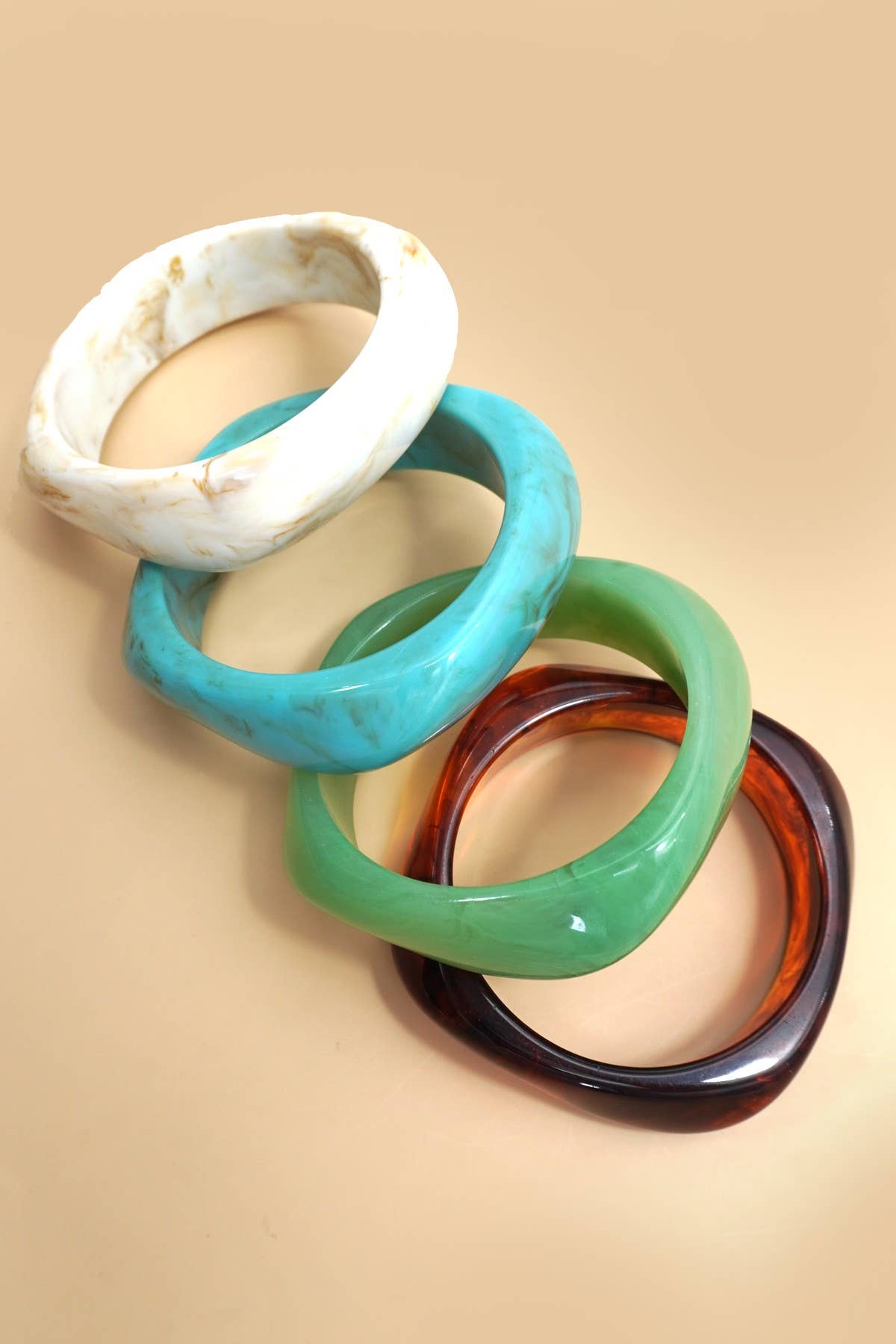 Jade Irregular Square Cuff Bangle
