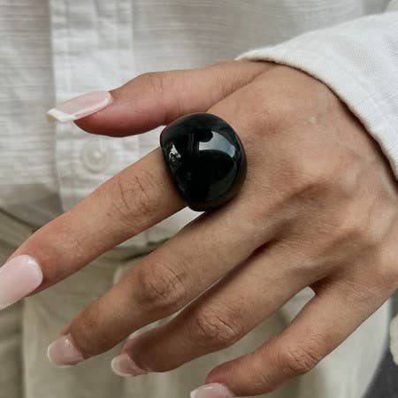 Wine Chunky Glossy Acrylic Ring