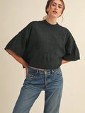 Black Marled Knit Sweater