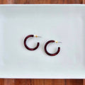 Maroon Cam Mini Hoops