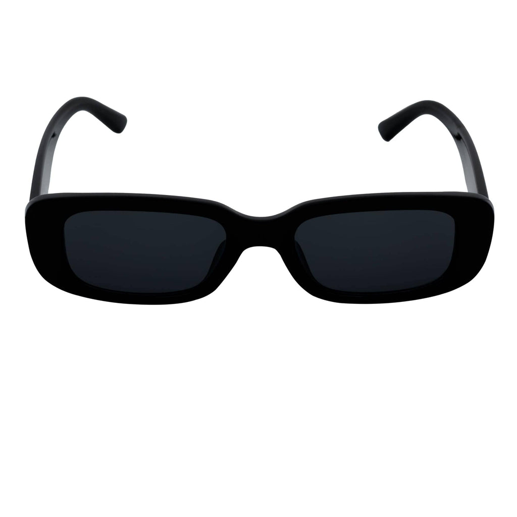 Gloss Black Smoke Small Rectangle Sunglasses