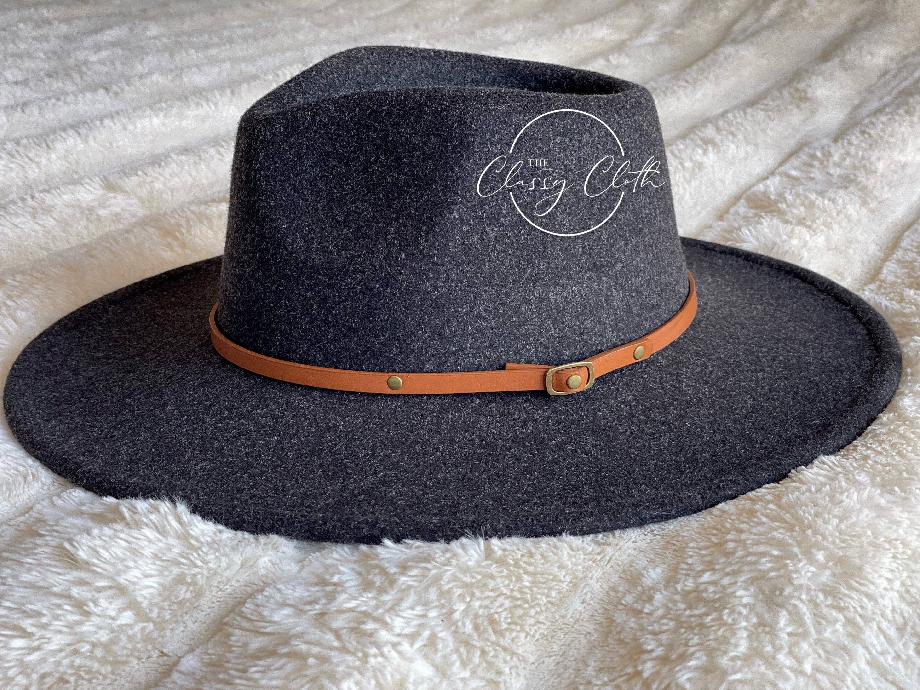 Black Wool Blend Wide Brim Western Hat