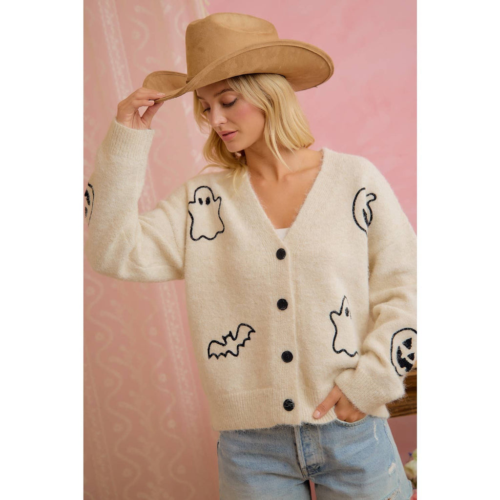 Ivory Halloween Cardigan