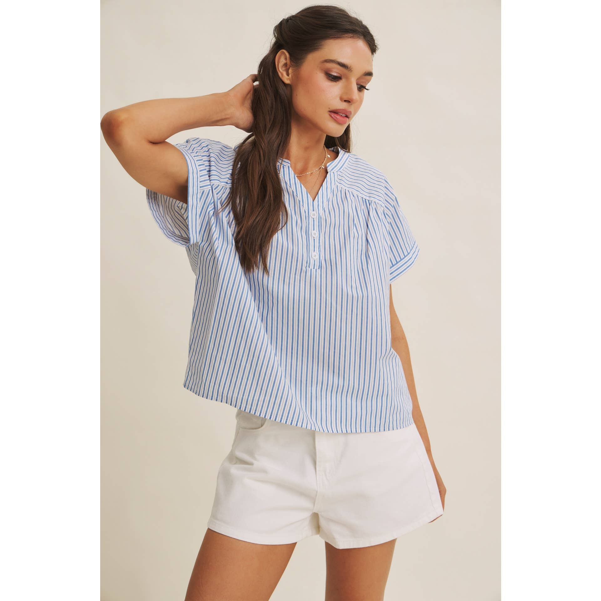 Cool Blue Harbor Morning Blouse
