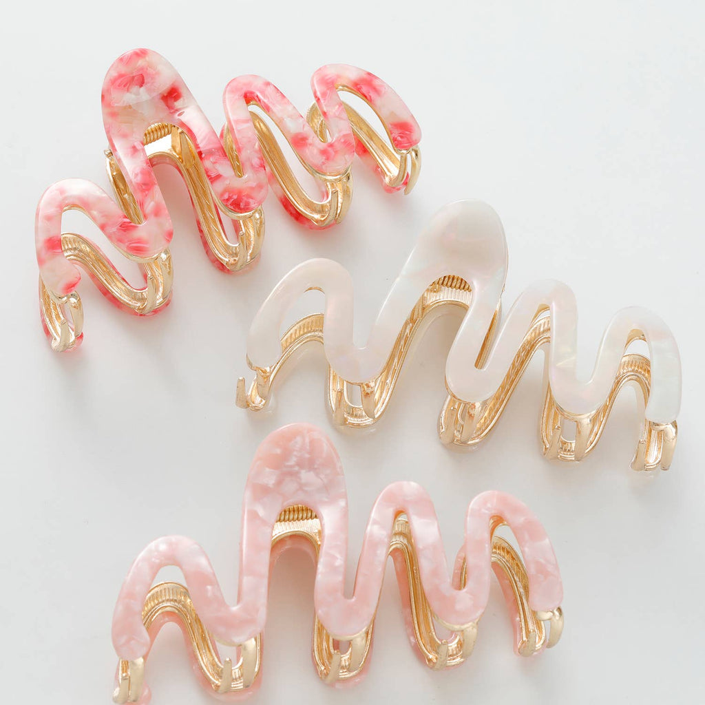 Willow Rosé Squiggle Metal Claw Clip