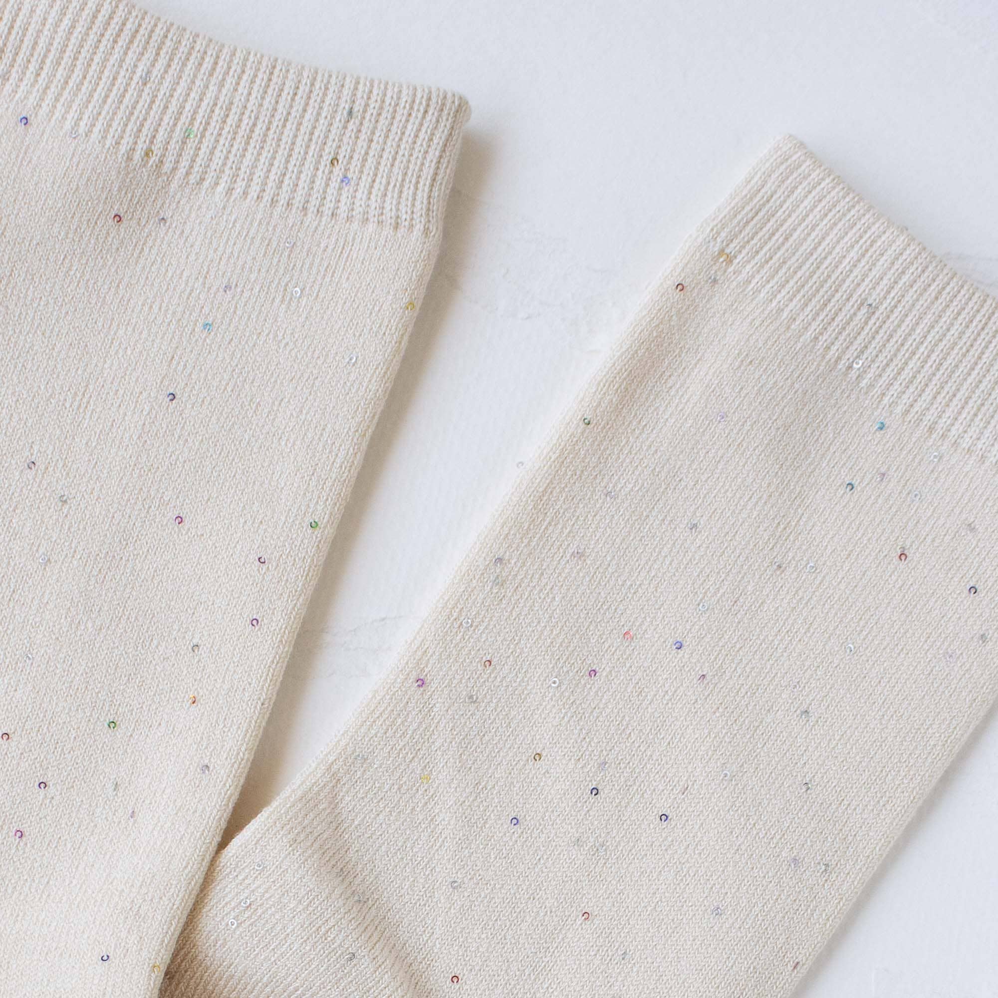 Cream Women's Holiday Glitter Socks