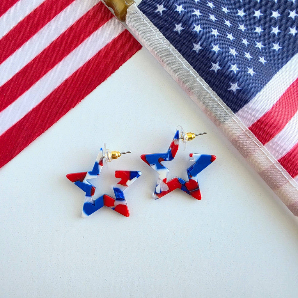 Red, White & Blue Mini Star Hoops